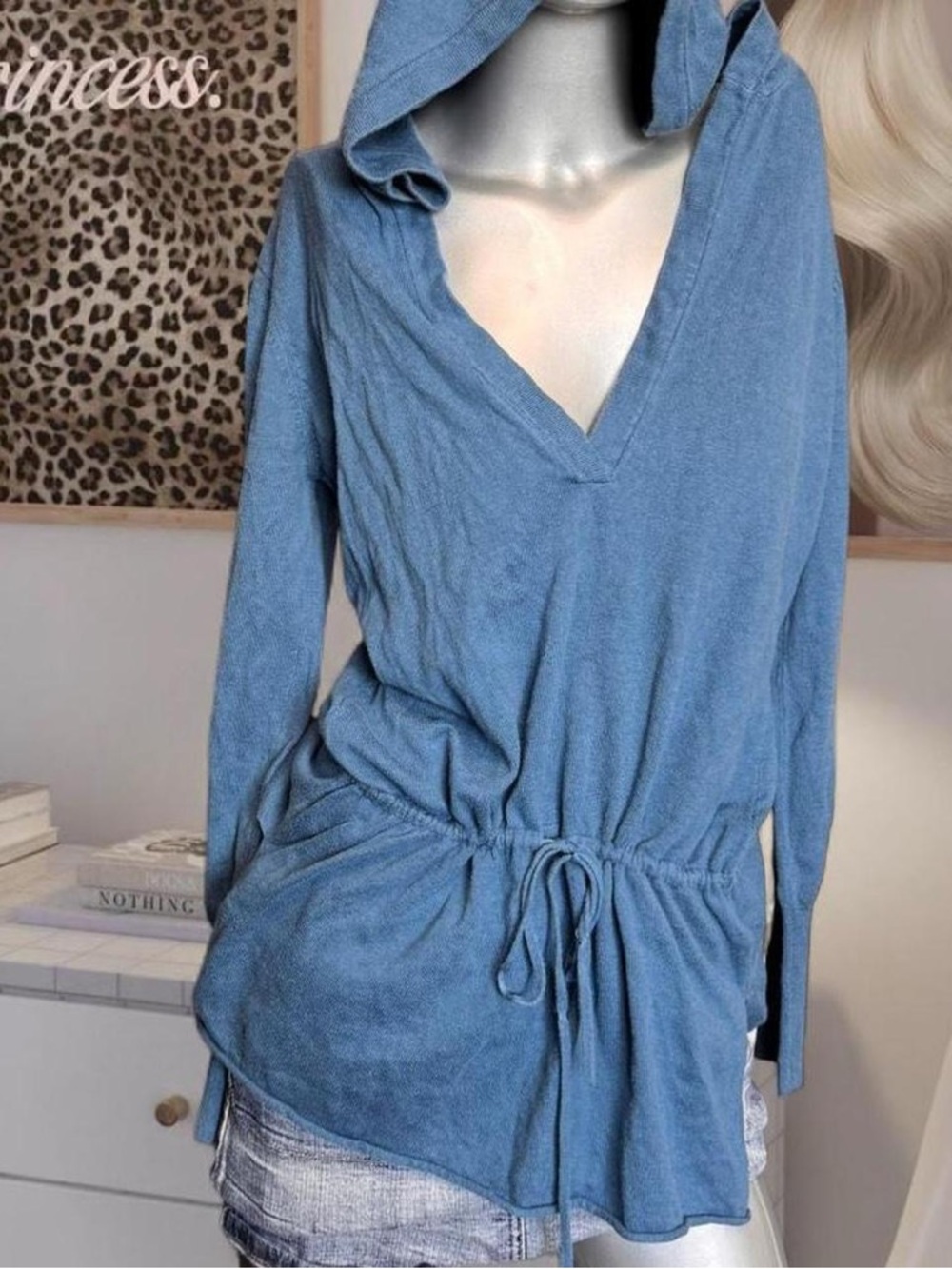 Quiksilver Vintage Y2K Baby-Doll Tie-Waist Sweater Hoodie